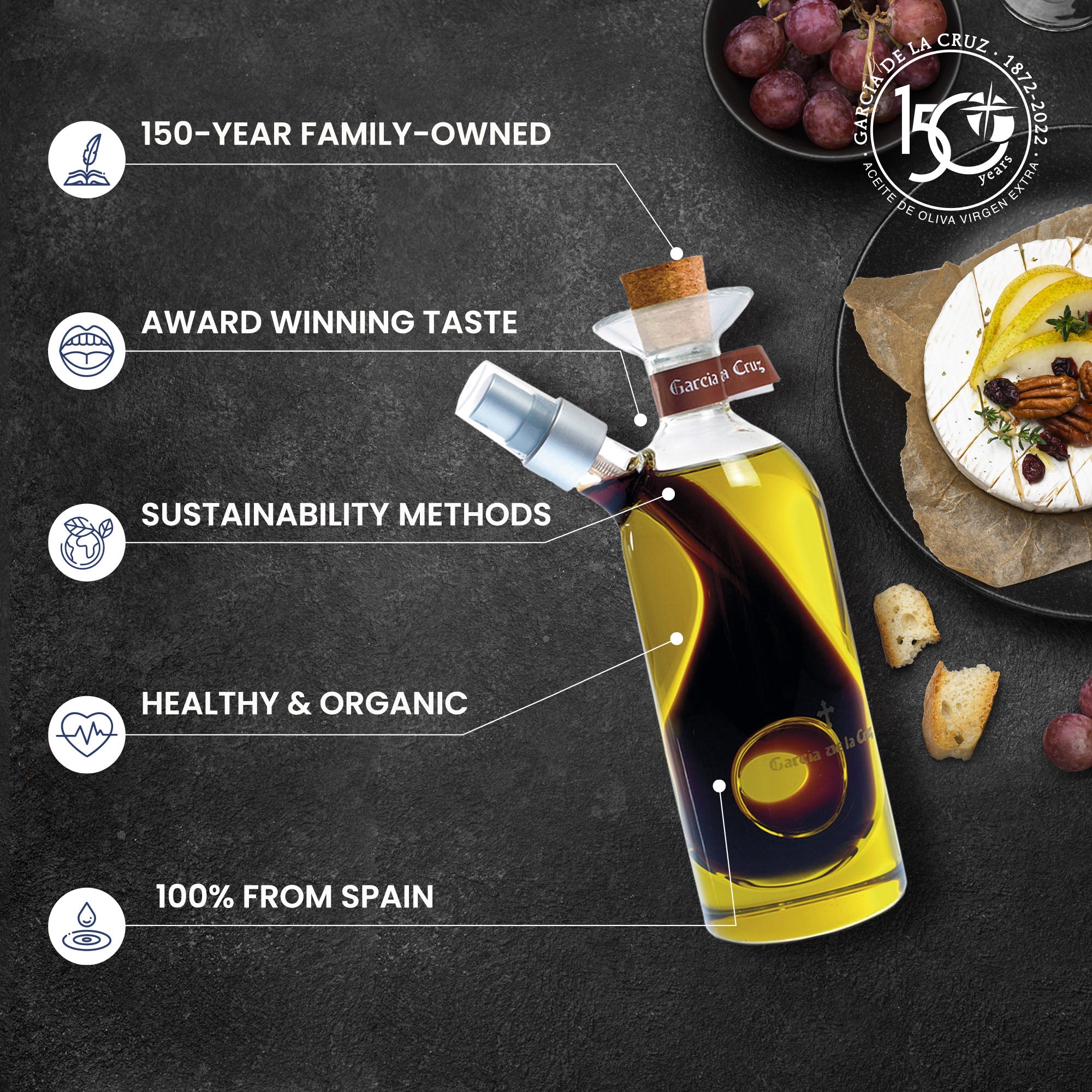 Hand Blown Glass Cruet - Early Harvest - García de la Cruz Olive Oil